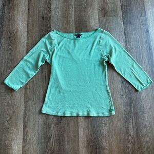 Y2K American Eagle Off the Shoulder Green Blouse